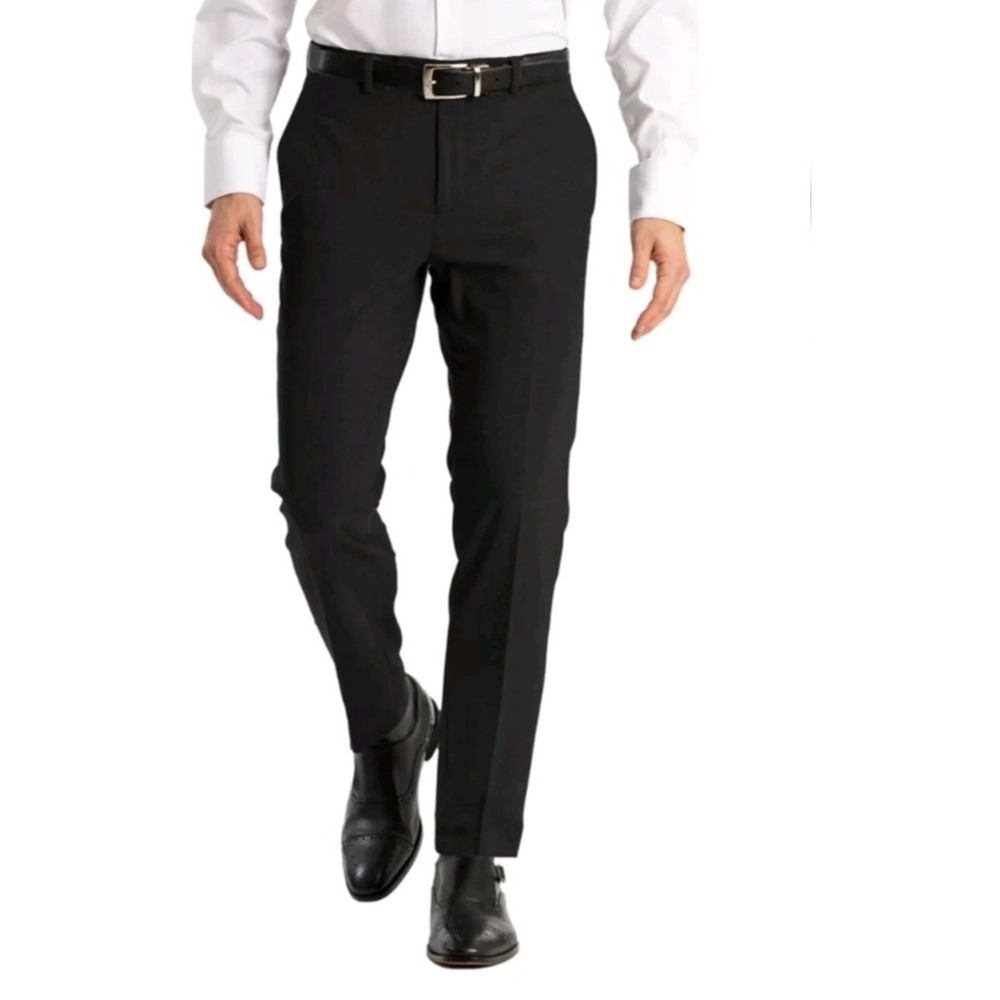 Perry Ellis Portfolio ResolutionModern Fit Black DressPantsMens36x29 4WayStretch